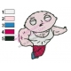 Buff Stewie Family Guy Embroidery Design